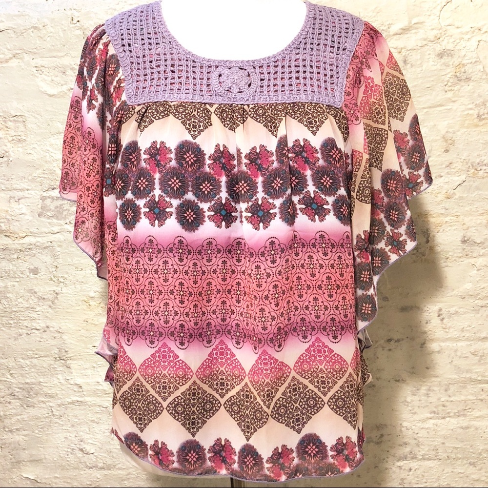 Flowy Patterened Hippie Blouse